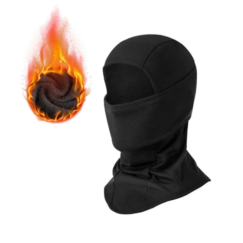 JXCTNNU Passamontagna Unisex Maschera da Sci Invernale Termica con Pile Maschera Integrale Calda Passamontagna Moto Balaclava Uomo Donna per Sci Moto, Nero