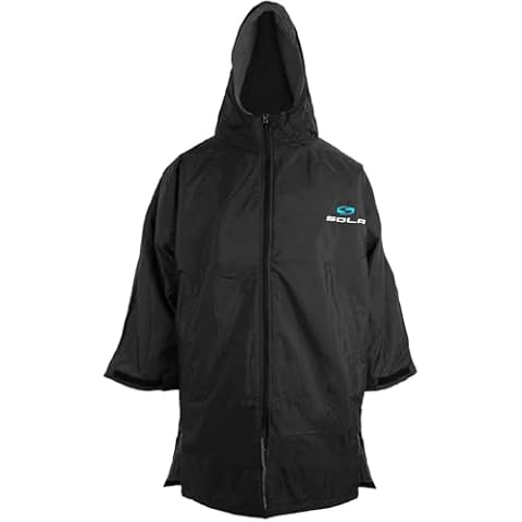 Sola Junior Waterproof Fleece Coat Black/Blue Cover