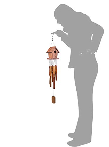 Woodmusic Bamboo Wind Chimes, 35'' Wooden Birdhouse Wind Chime, Gifts For Mom/Women/Wife/Daughter/Sister/Aunt/Grandma, Outdoor Decor, Yard Decor For Christmas,Birthday Gifts,Gardening Gifts #TOP7