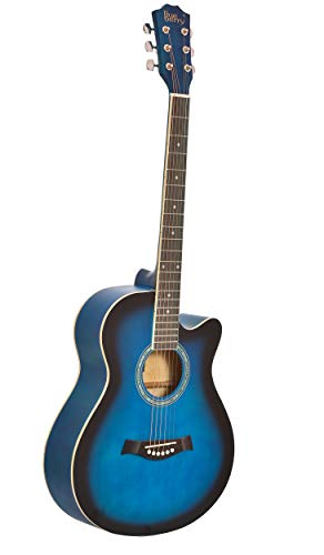 Image of BLUEBERRY B-40, Acoustic Guitar Kit Inbuilt Truss Rod with Bag, Belt, One Pack Strings & Picks - 40 Inch (Blue)