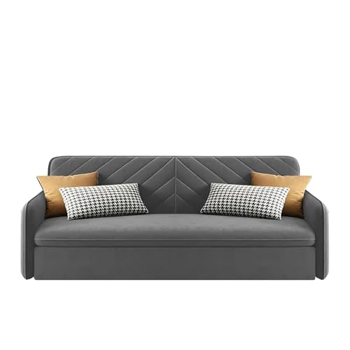 Image of Alnus 3 Seater Sofa Cum Bed for Living Room (Dark Grey Fabric) Premium Fabric Sofa Cum Bed