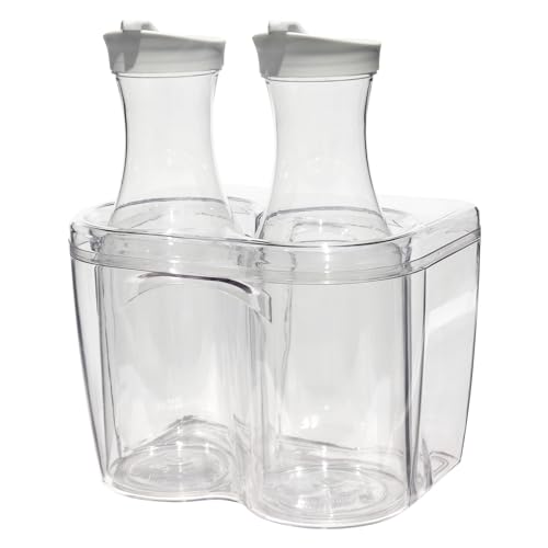 Ice Chilled Wine Bottle Server and Carafe Set - Includes Two 1.35L Carafes | Champagne & Wine Bottle Chiller | Shatter Resistant Cooler for Bars and Outdoors | Keeps Bottles Cooler for Longer