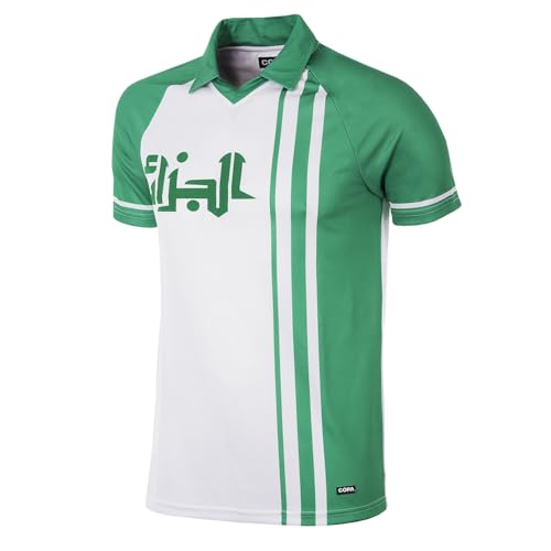 Copa Football - Algérie Coupe du Monde 1982 - Maillot de Football rétro - Homme - L - Blanc - Vert