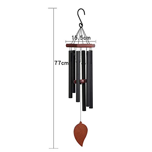 Grandi Campanelli A Vento Per Esterni Dal Tono Profondo – 111,8 Cm, 6 Tubi In Alluminio, Legno Di Faggio, Scacciapensieri Rilassanti Per Giardino E Terrazzo