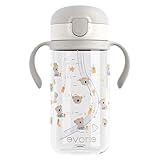 Evorie Tritan Spill Proof Toddler Straw Sippy Cup, 10 oz for Baby and Toddlers 1-3 Years Old, No Spill Straw Water Bottle with Removable Handles, Ideal for School, BPA-Free, Koala (New)