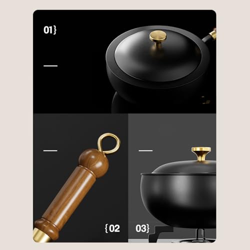 Utensilios de cocina de hierro con mango de madera y diseño nórdico 6