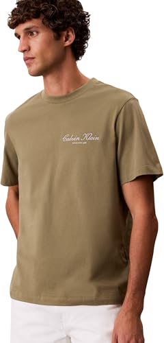 Calvin Klein Herren T-Shirt Kurzarm March Graphic Seasonal aus Baumwolle, Grün (Deep Lichen Green), S – Ansicht 4
