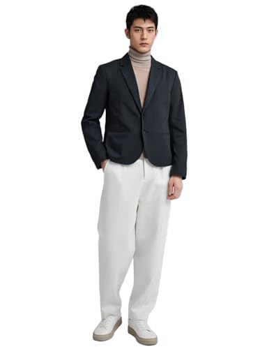 Men's Stripe Tuxedos Blazer Single Breasted Button Coat Office Work Outfit Top