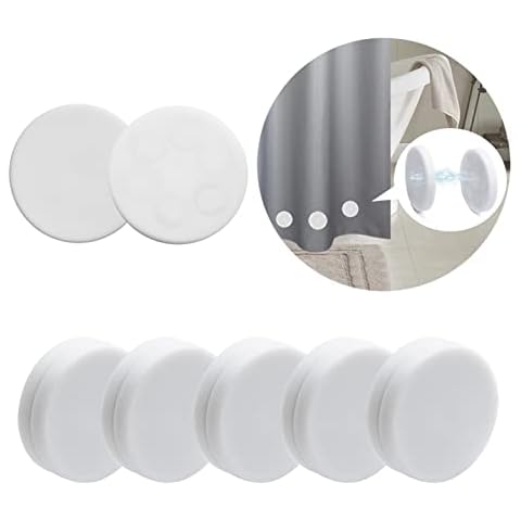Spidfee Magnetic Shower Curtain Weights, Rubber Wrapped Heavy Duty Curtain Liner Weights Added Weight Stop Curtain Liner from Blowing Works for Bathroom Liner Outdoor Curtain (White, 12pcs/ 6pairs) Cover