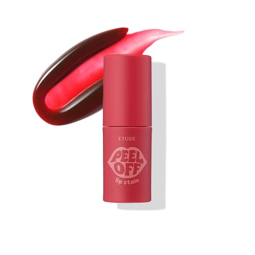 Image of ETUDE Dear Darling Peel Off Lip Stain (Blood Wine) - Teen girl gifts, Hydrating Hydrogel Tint, Fruity scent, Long Lasting & Waterproof, High Pigment, Easy Peel Off, All‑Day Color Lip Tattoo