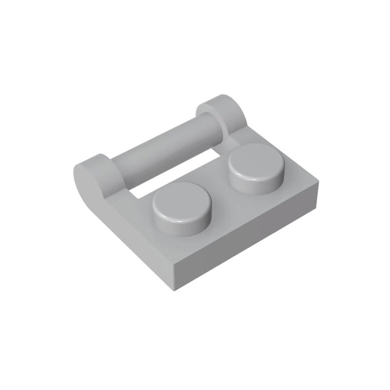 Gobricks GDS-645 Plate Special 1 x 2 (Side Handle Closed Ends) 50PCS Compatible with Lego Toy 48336 DIY Parts and MOC Components for Major Brick Brands Color:Light Bluish Gray 194