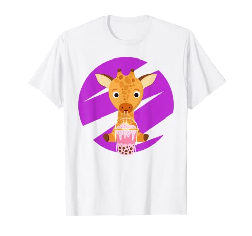 Boba Giraffe Bubble Tea Boba Milk Cute Cartoon Animal T-Shirt