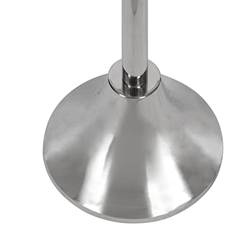 Kate And Laurel Modern Pedestal Side 9X9 X23, Silver, Decorative End Table With Sleek Tabletop, 9X9X23 #TOP7