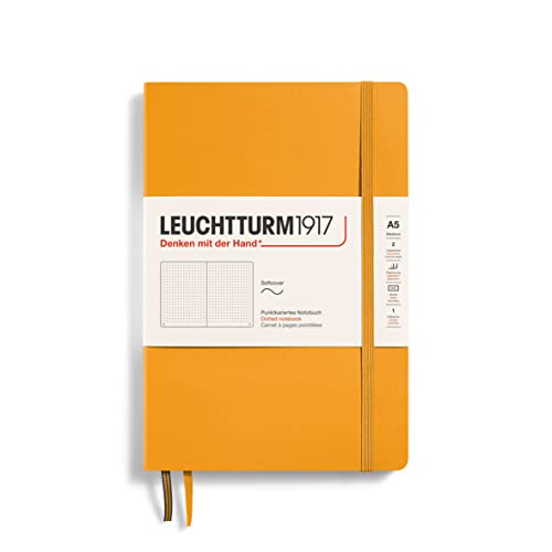 Leuchtturm1917 363403 Taccuini Medium (A5), Copertina Morbida, 123 Pagine Numerate, Rising Sun, Puntini