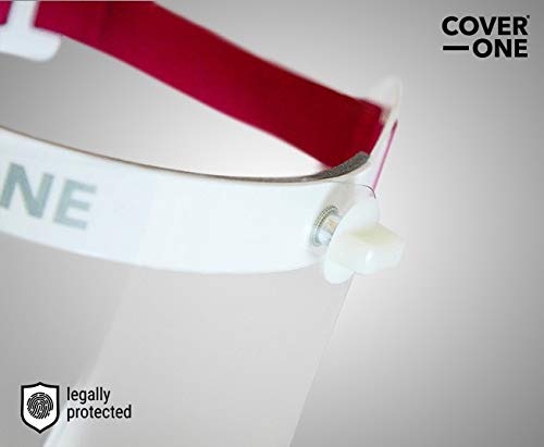 CoverOne - Visera Facial, Mascarilla Protectora Completa. Protector Facial Transparente Ajustable de Plástico Ligero para Protección (100)
