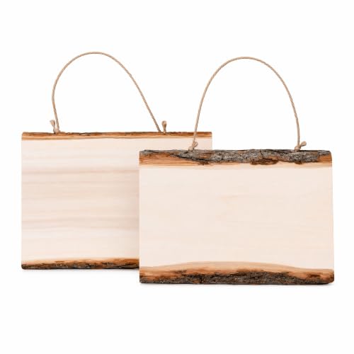 2 Stück Unfertige Holzscheiben mit Juteseil – 25 cm Blanko Holzschilder zum...