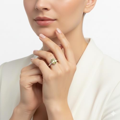 Bague péridot august stone en argent 925 le cadeau d'anniversaire idéal - 5