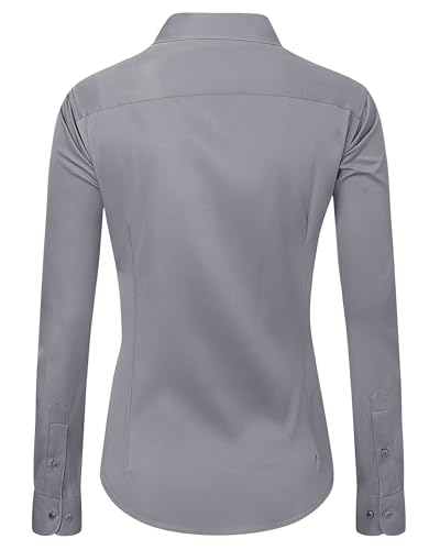 Image of J.VER Womens Dress Shirts Long Sleeve Button Down Shirt Wrinkle-Free Business Casual Blouse Office Work Tops