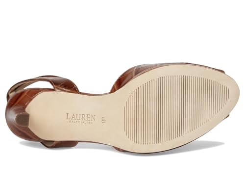 Image of Lauren Ralph Lauren Women's Kyla Crocodile-embossed Leather Sandal | Party Sandals