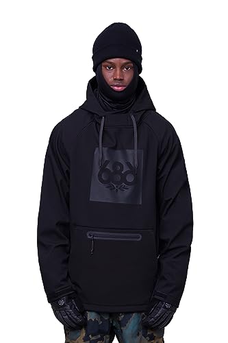 686 Men's Waterproof Hoody - Water & Weather Resistant - Black, X-Large