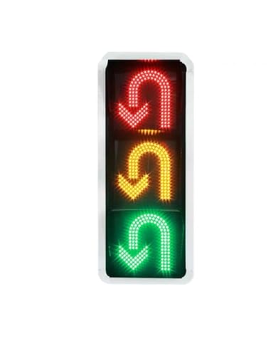 Semáforo de 400mm con flecha de giro en U para regulación del tráfico urbano