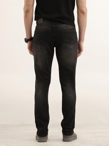 Image of WROGN Men's Cotton Blend Jeans | Solid | Slim Fit