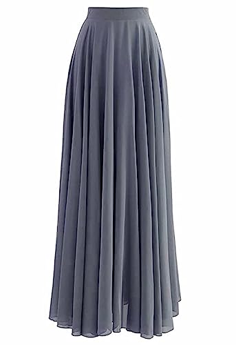 Image of Women's Full Length Georgette Long Skirt- Lehenga with 8 Meters Maxi Flare
