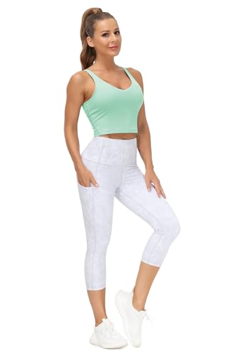 Image of THE GYM PEOPLE Womens' Sports Bra Longline Wirefree Padded with Medium Support