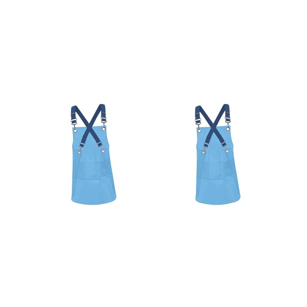 Tablier de jardinage transparent durable Tablier de chef nordique DIY Occasion Tablier en TPU Bleu Longueur 60 cm