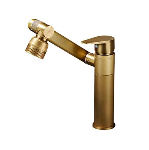 Robinet en laiton antique pour bassin de salle de bain et mitigeur de lavabo rétro pivotant