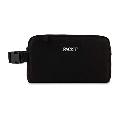 PackIt Freezable Small Insulated Snack Box, Black, with EcoFreeze Technology (Built-in Ice Pack), Mini Cooler or Small Lunch Bag, For Fresh Snacks On the Go, for Work, Gym, or Travel by PackIt - Used condition - US$15.65