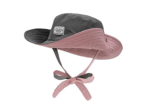 RYZGOJV Sun Hat for Men/Women, Foldable Wide Brim Bucket Hat Outdoor Climbing Boonie Hat, Finishing Hat for Adults-Multicolor Grey