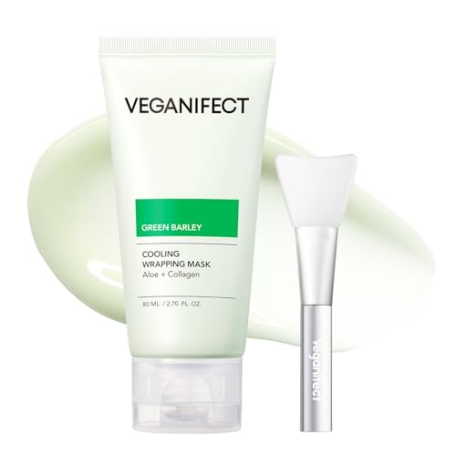 VEGANIFECT Aloe Cica Wrapping Peel Off Facial Mask with Jelly Brush, For Skin Refreshing, Instant...
