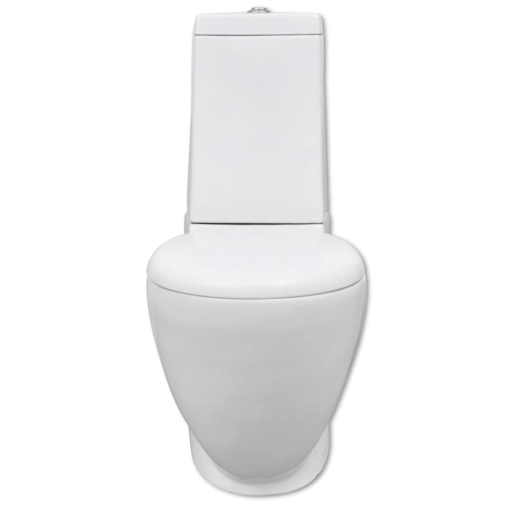 vidaXL Sanitari da Bagno Set WC e Bidè in Ceramica Bianco Vaso Water e Bidet