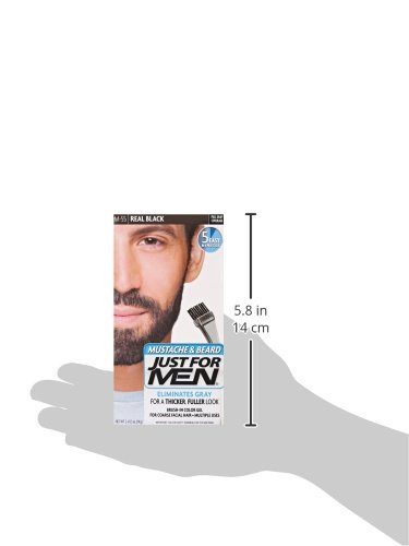 Miniatura 6 de Just For Men Mustache & Beard - Tinte para barba y bigote, la fórmula incluye biotina, aloe vera y aceite de coco, fácil aplicación, cepillo
