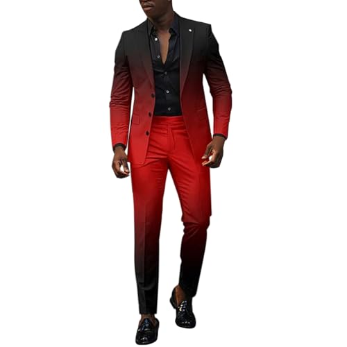 Mens Stylish Suit Sets Slim Fit 3 Button Blazer Jacket and Pants Wedding Prom Tuxedo Set Casual Business Suit Sets