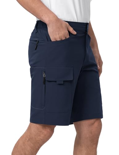 Image of Moosehill Men's Cargo Hiking Shorts: Lightweight Quick Dry Breathable Stretch for Summer Walking Outdoor Fishing Camping with 6 Pockets(Navy,L