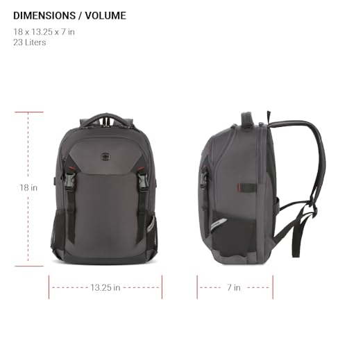 SwissGear Civic Pro Laptop Backpack, Grey, 18"x13.25"x7" - image 5