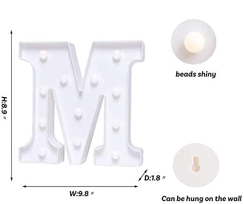 Image of Desidiya LED Marquee Alphabet Letter Light Sign - Illuminated Decorative Wall Hanging for Birthday, Anniversary & Party Decor (Letter-M)