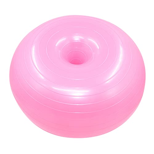iplusmile 1 Pieza Bola de PVC hogar Yoga Balance Inflable melodía Pilates Bola a Prueba de Pelota de Rosa