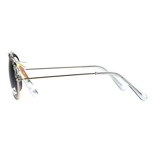 Girl's Aviator Sunglasses Floral Flower Design Metal Frame UV 4004