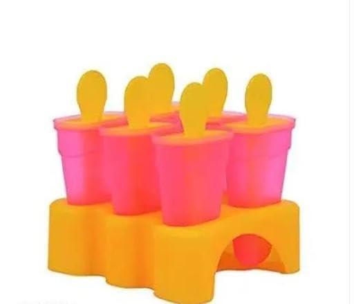 TRISUL 6 Slot Kulfi Maker for Children and Adults | Homemade Candy Mould, Popsicle Moulds and Ice Candy Maker(Pack of 1)1PIS/PINK/STAND/CANDY/310_TR1643