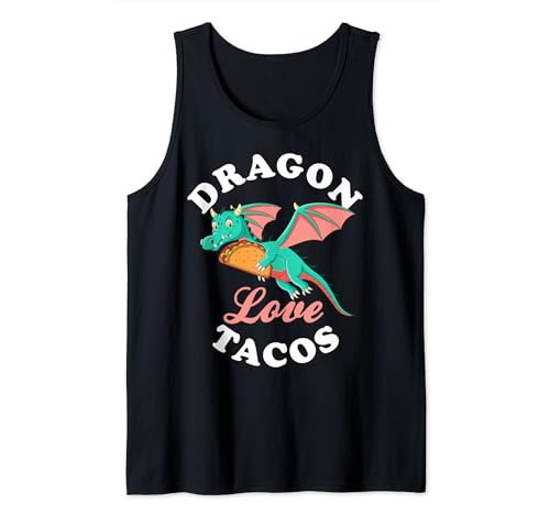 Happy Dragon Taco Lover Fantasy Cinco de Mayo Tacos picantes Camiseta sin Mangas