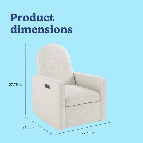 Image of Graco Olivia Premium Nursery Power Recliner Swivel Glider, Smaller Profile for Smaller Rooms, Oeko-TEX 100 Certified, Upholstered Glider, USB Charging Port, Durable Metal Base - (Ivory Boucle)