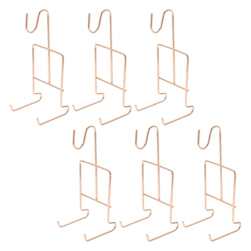 Uonlytech Soporte para Tazas de Té de Metal en Color Oro Rosa Diseño Elegante y Clásico, Resistente y Duradero, Adecuado para Ambientación de Fiesta y Exhibición en Encimera, Paquete de 6
