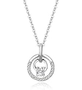 14K Gold over S925 Sterling Silver Diamond Pendant Necklace, 0.5 Carat D-Color Necklaces,An Exqui...