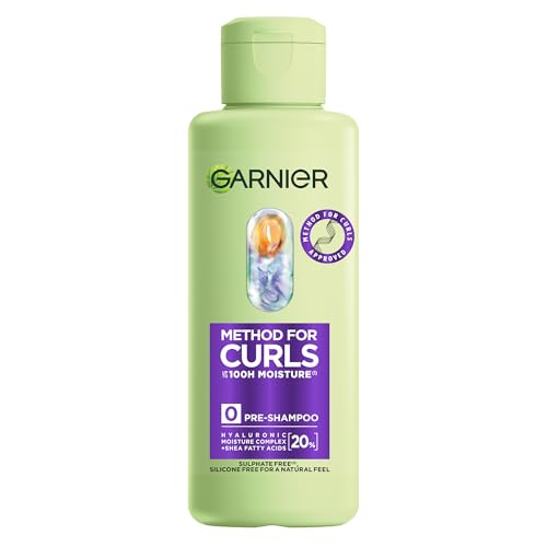 Garnier Pre-Shampoo Method For Curls Moisture Shampoo (200ml) Up to 7 days of Moisture & Curl Definition For All Curl Types Type 4 Curls & Coils Silicone Free Vegan Formula
