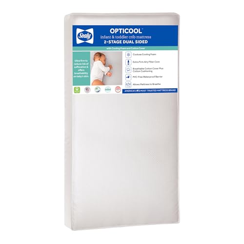 Sealy Baby 2 Stage Infant Crib Mattress Plus Toddler Bed...