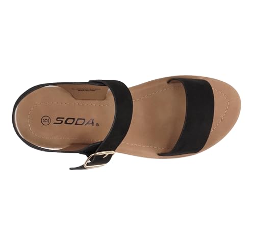 Image of Soda PLENTY ~ Women's Strappy Ankle Wrap Buckle Fashion Flat Sandals