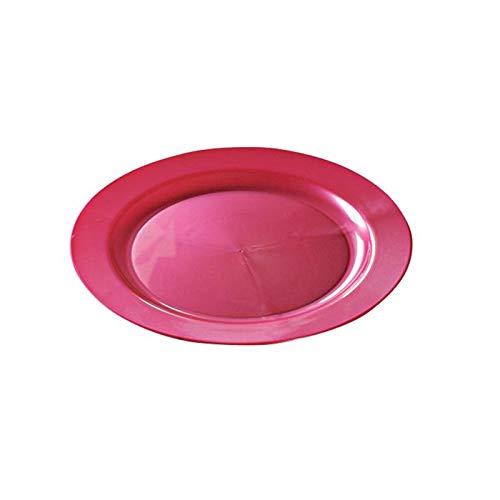 12 platos de plástico desechables, color fucsia Adiserve-Juego de 19 cm